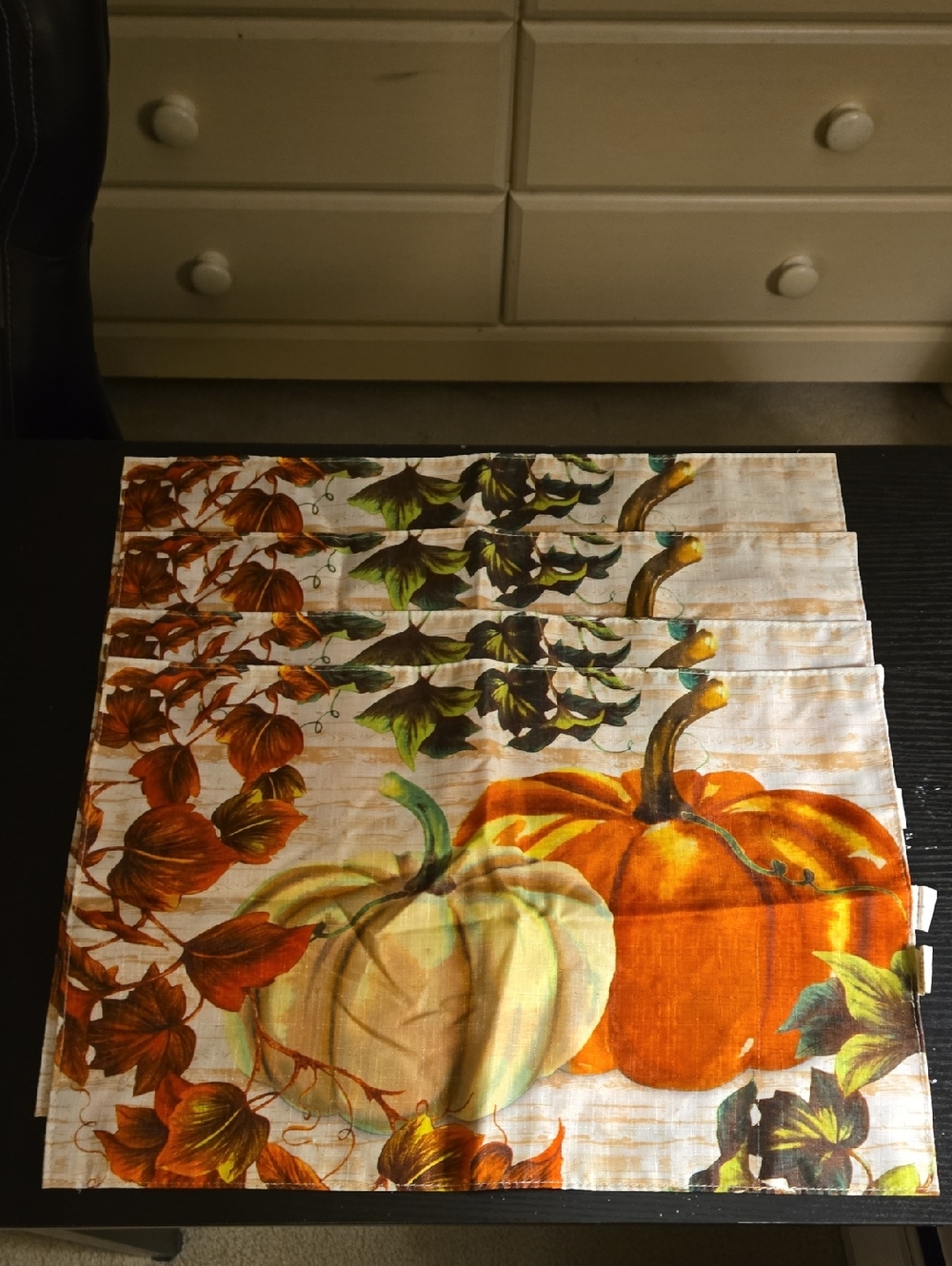 Autumn Pumpkin Wall Placemat - Orange & Cream